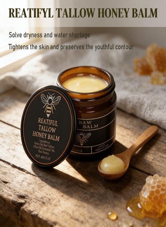 REATIFUL Beef Tallow for Skin, Tallow Honey Balm,Organic Grass tallow and honey balm for face and Body, Natural Soothing Moisturizing the Skin - Image 2